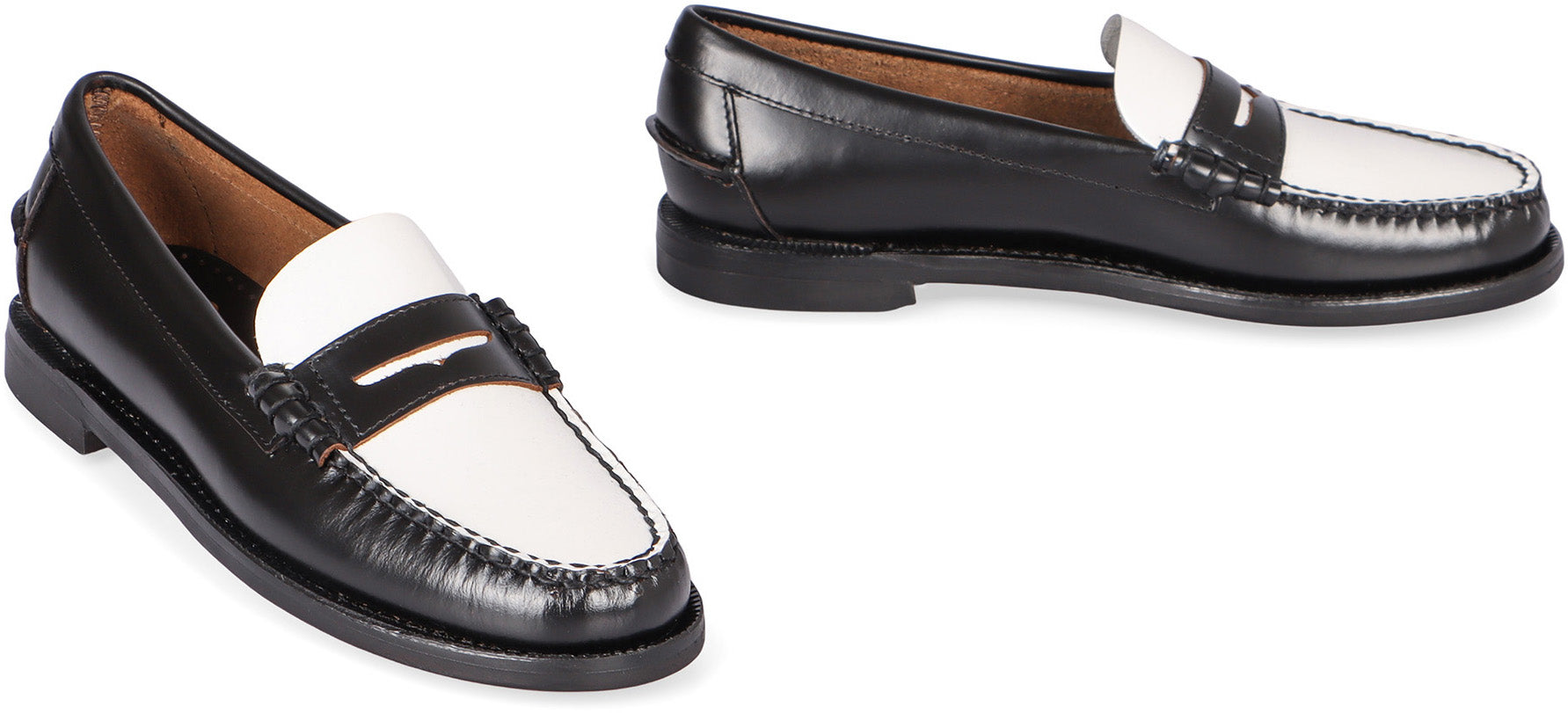 SEBAGO Two-Tone Leather Classic Dan Loafers for Women