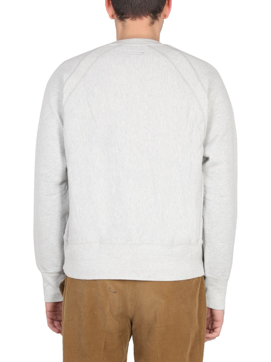 ENGINEERED GARMENTS Crewneck Sweatshirt with Front Logo Print