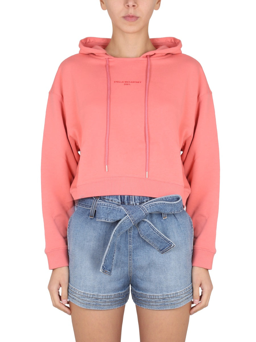 STELLA McCARTNEY Embroidered Logo Drawstring Hooded Sweatshirt