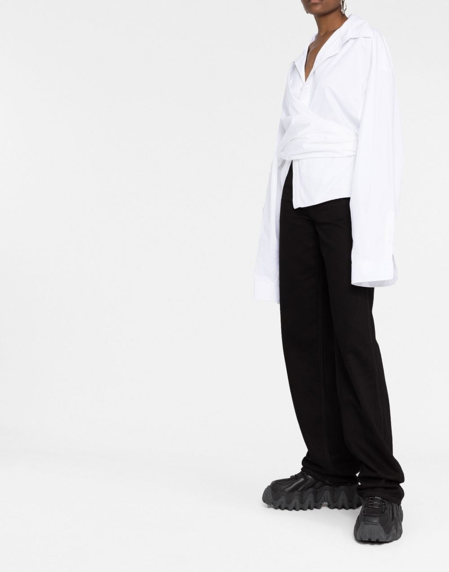 BALENCIAGA Oversized Wrap Shirt - Women's Long Sleeve