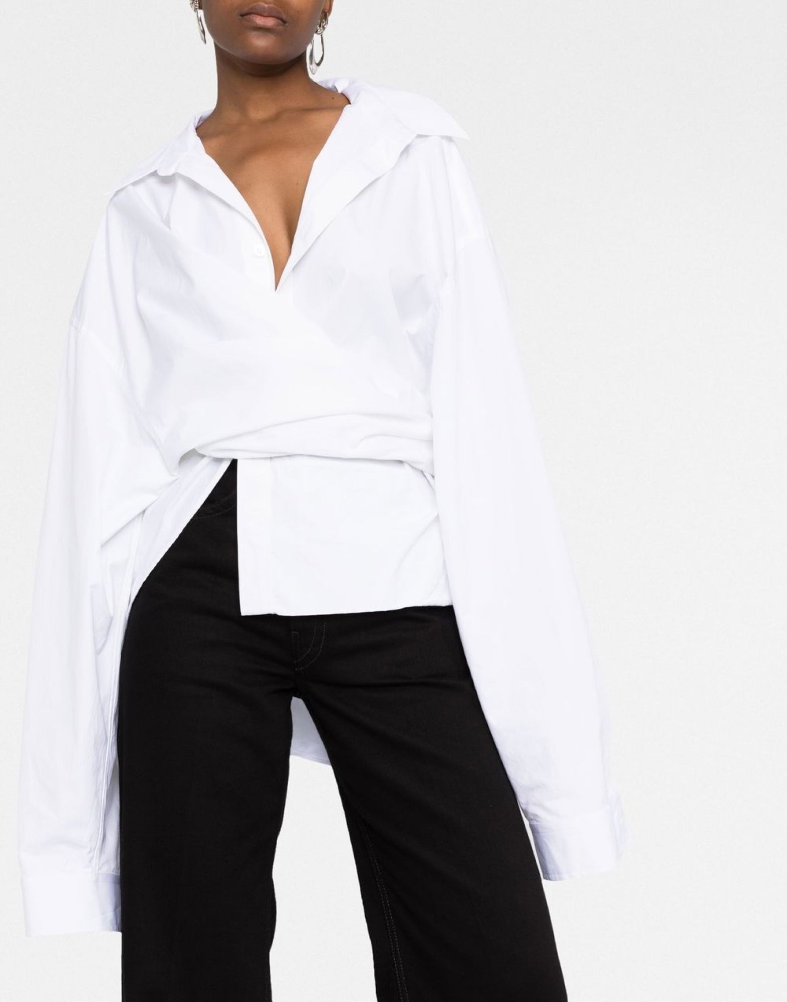 BALENCIAGA Oversized Wrap Shirt - Women's Long Sleeve