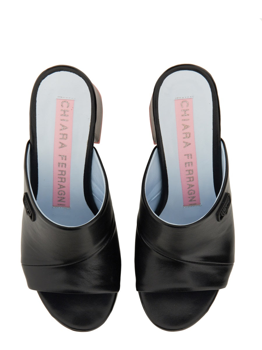 CHIARA FERRAGNI Elevated Eyelike Sandal with 8.5 cm Heel