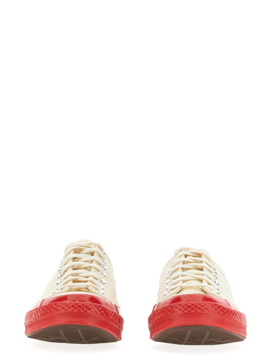 COMME DES GARCONS PLAY CONVERSE Heart Print Flat Sneakers with Rubber Sole