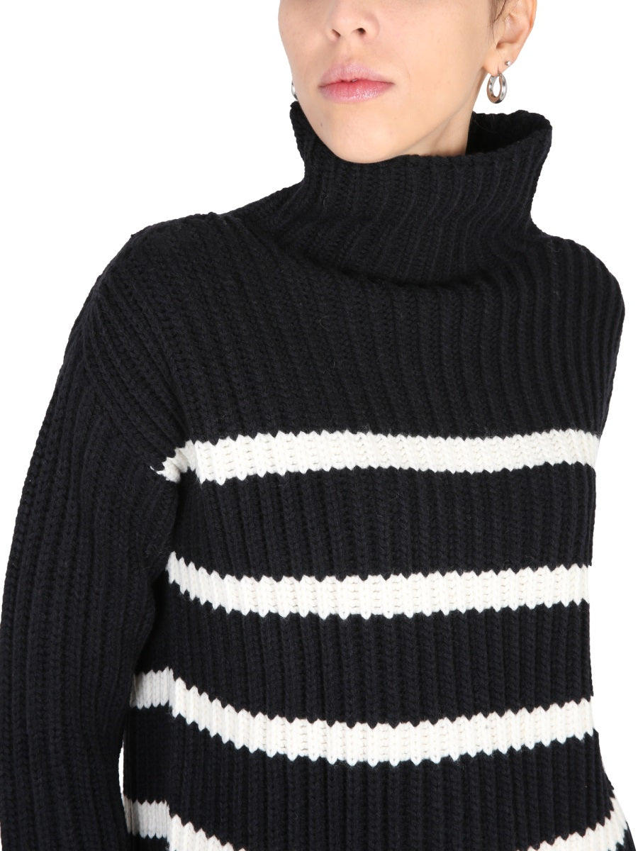 STEFANO MORTARI Elegant High Neck Ribbed Turtleneck Sweater for Women