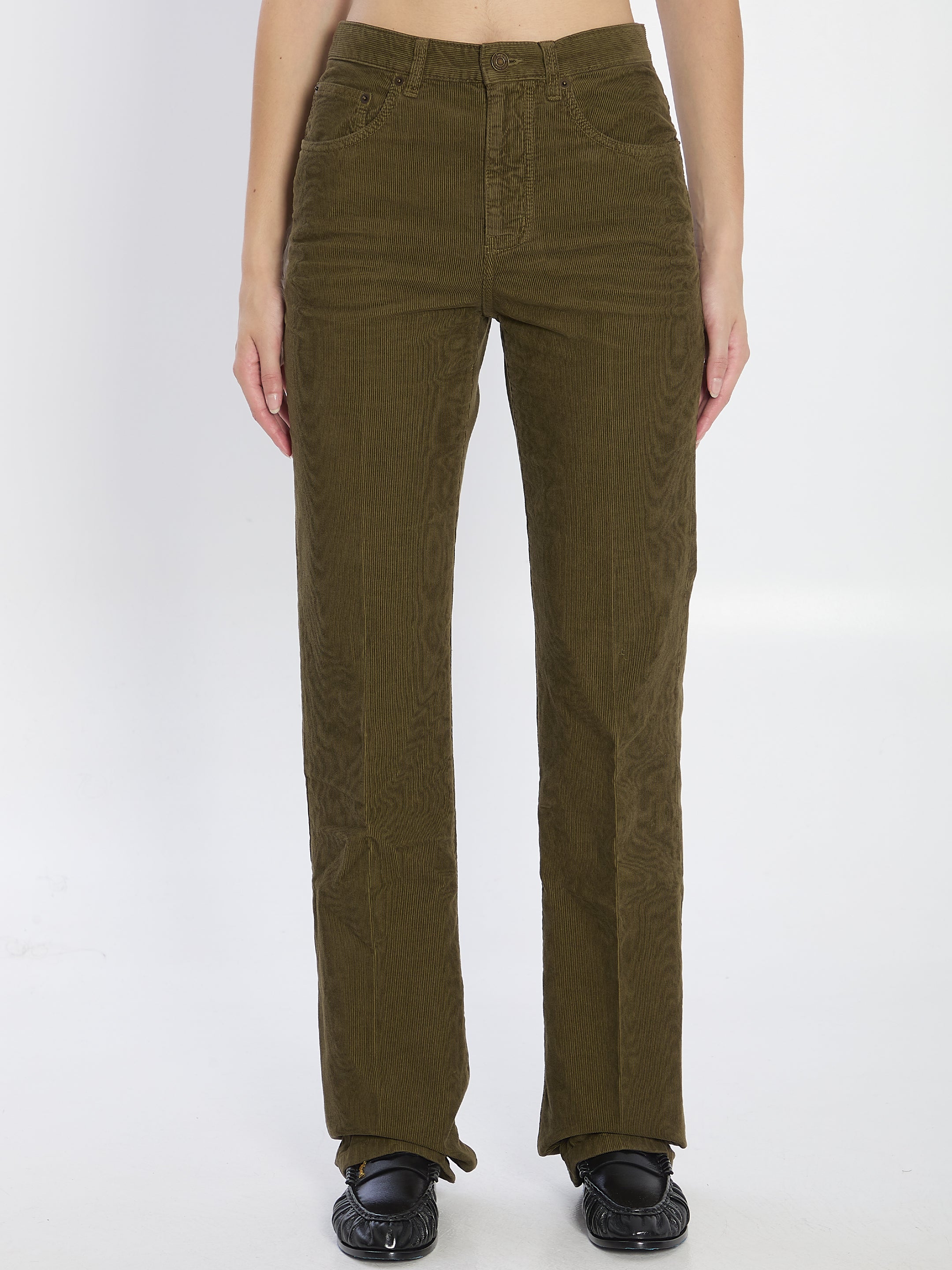 SAINT LAURENT Wide-Leg Corduroy Trousers for Women