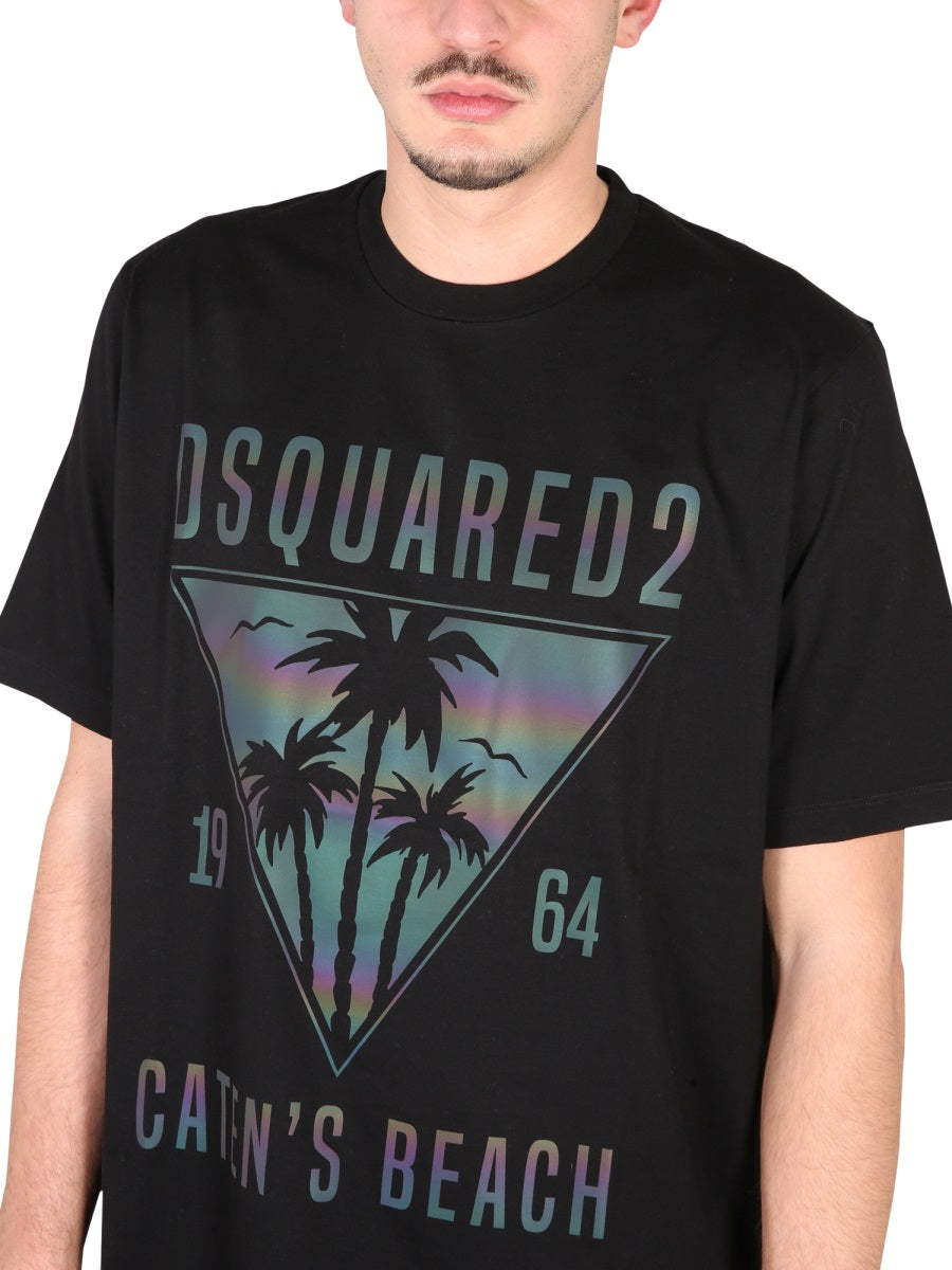 DSQUARED Men's Caten's Beach T-Shirt - SS23 Edition
