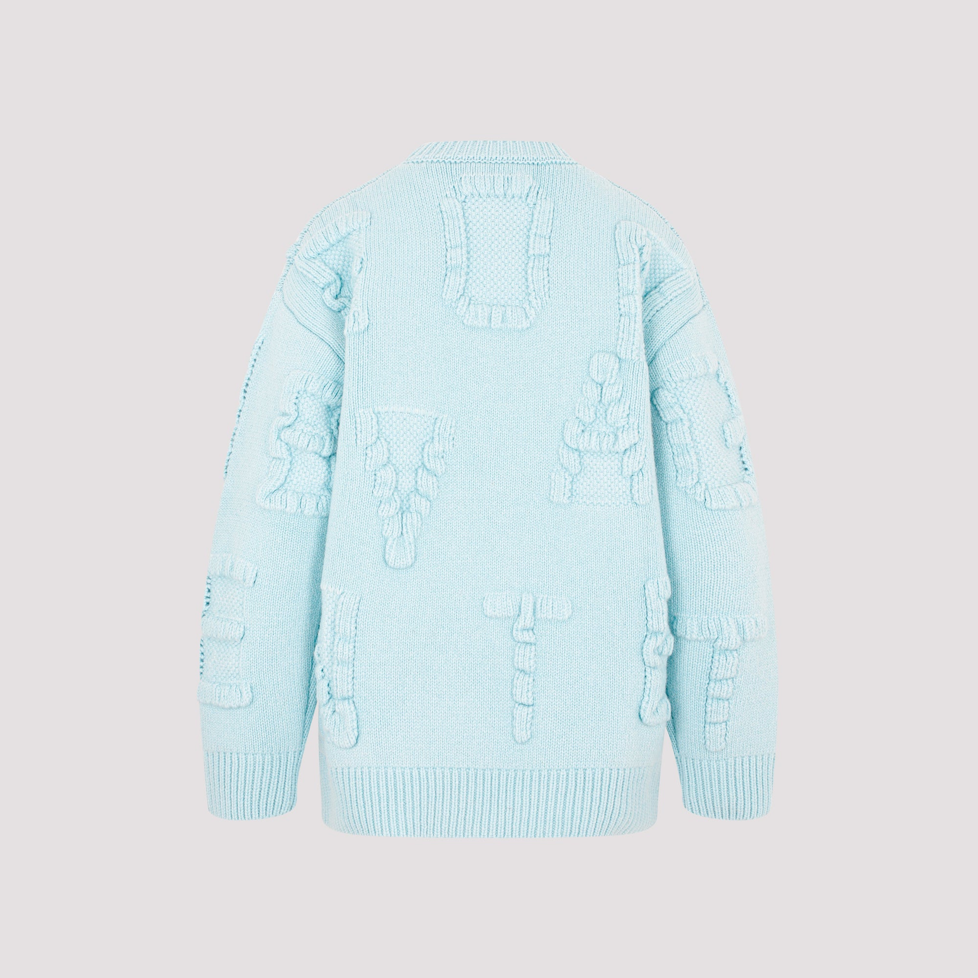 BOTTEGA VENETA Oversize Stretch Wool Blend Shetland Alphabet Sweater