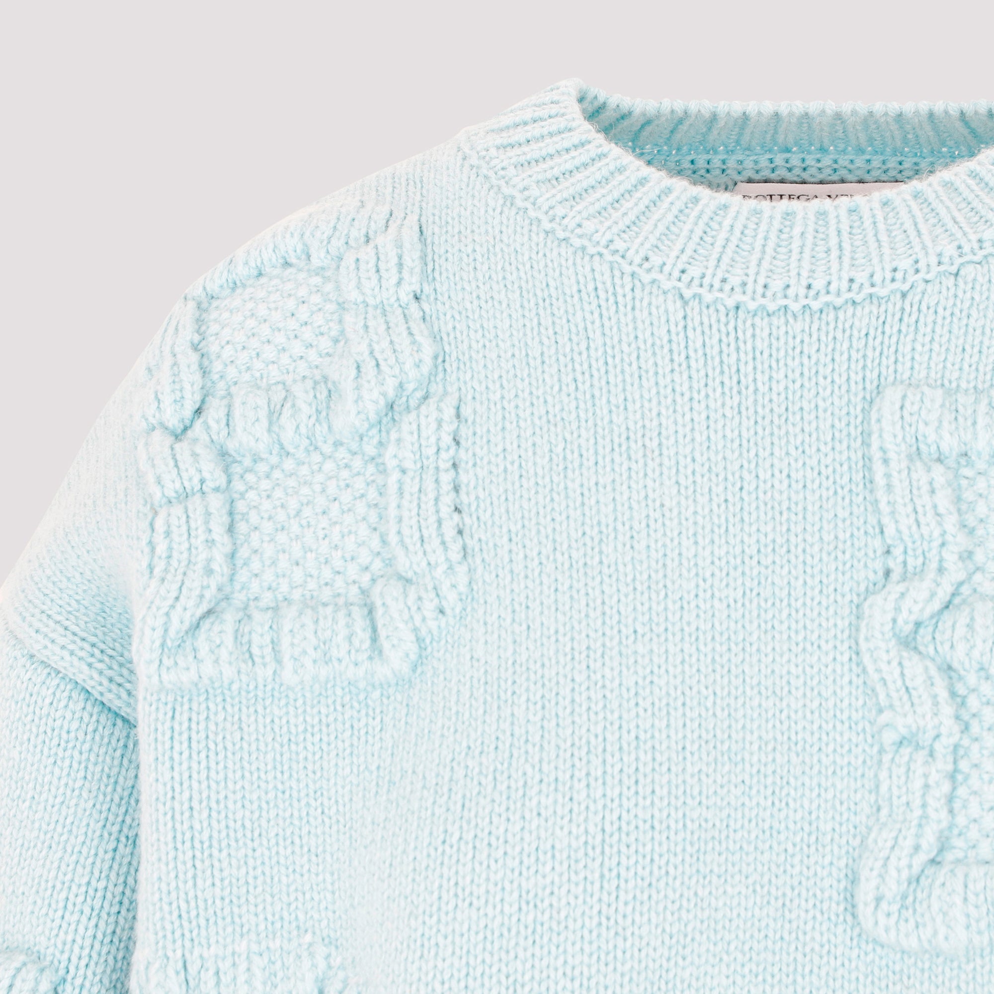 BOTTEGA VENETA Oversize Stretch Wool Blend Shetland Alphabet Sweater