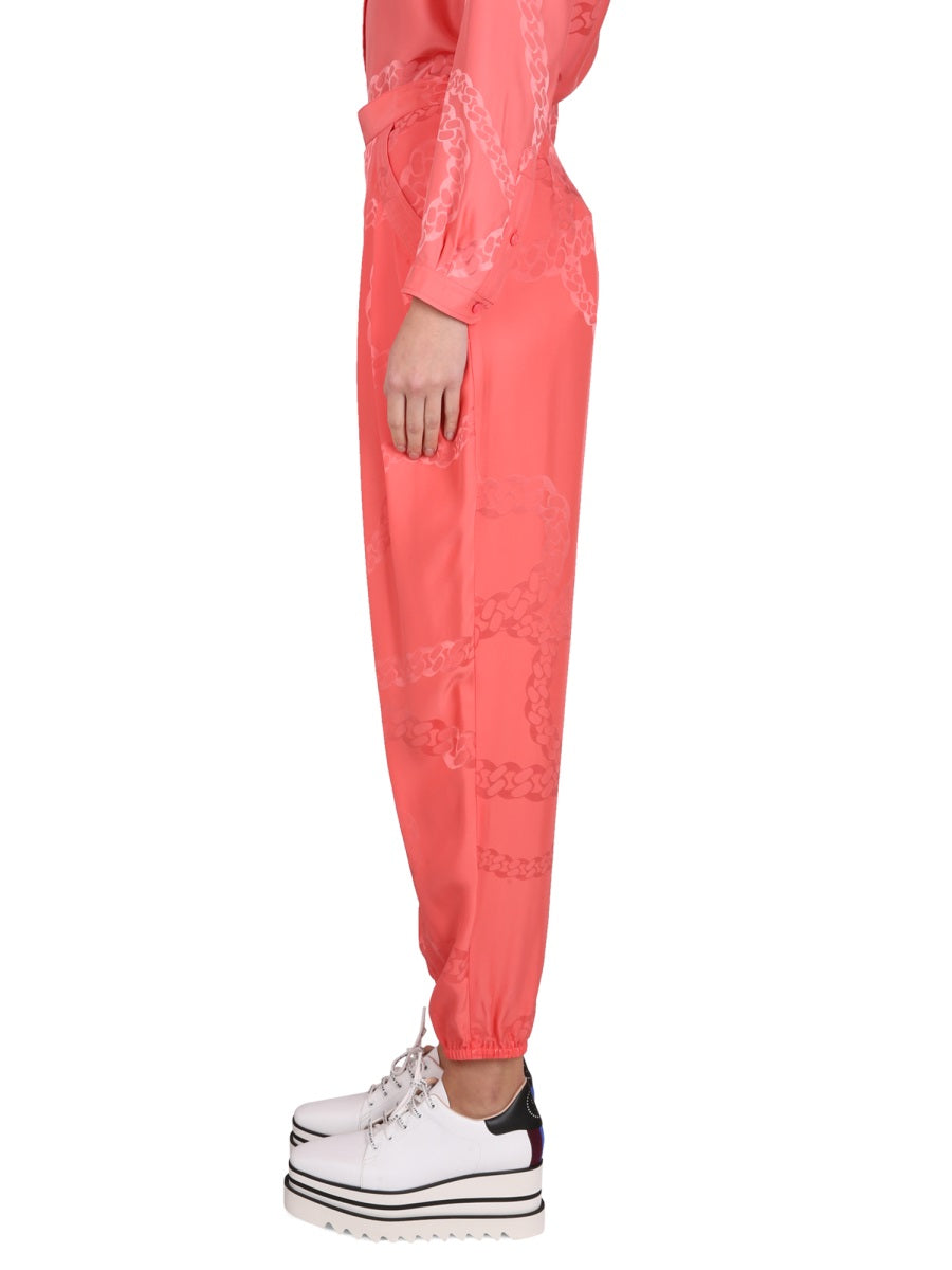 STELLA McCARTNEY Silk Blend Trousers with Side Zipper Closure