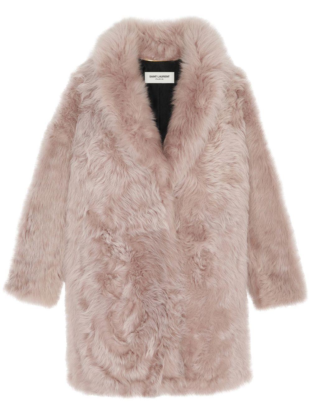 SAINT LAURENT Women’s Long Shearling Coat - Mini Style