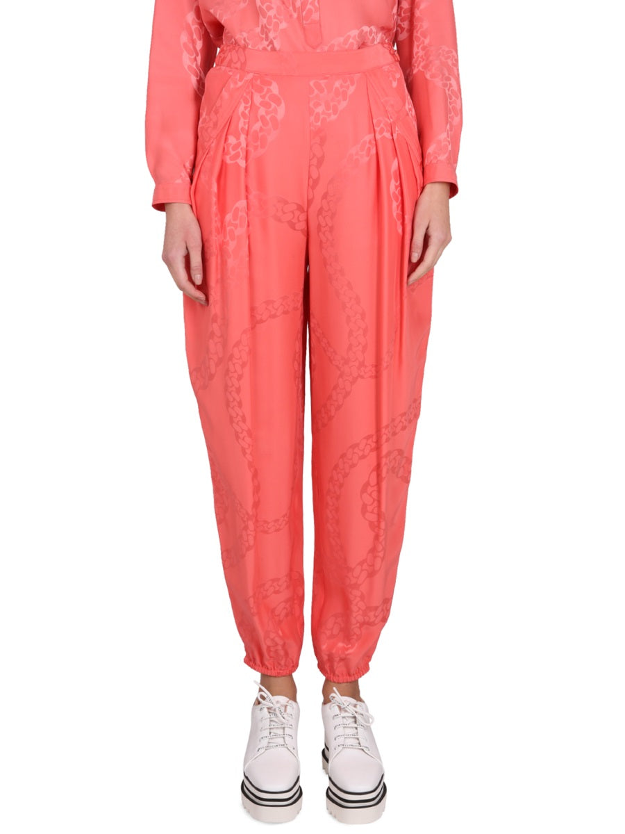 STELLA McCARTNEY Silk Blend Trousers with Side Zipper Closure
