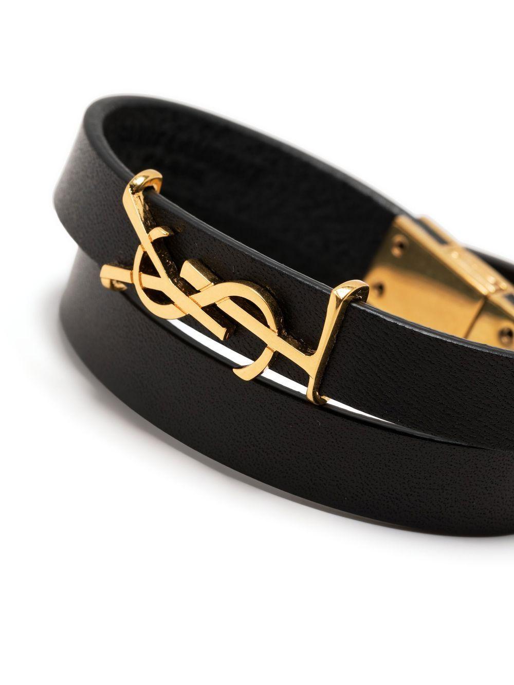 SAINT LAURENT Leather Opyum Bracelet for Men