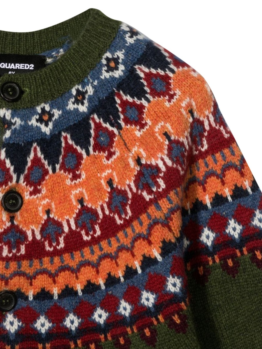 DSQUARED Mini Cardigan with Buttons for Girls