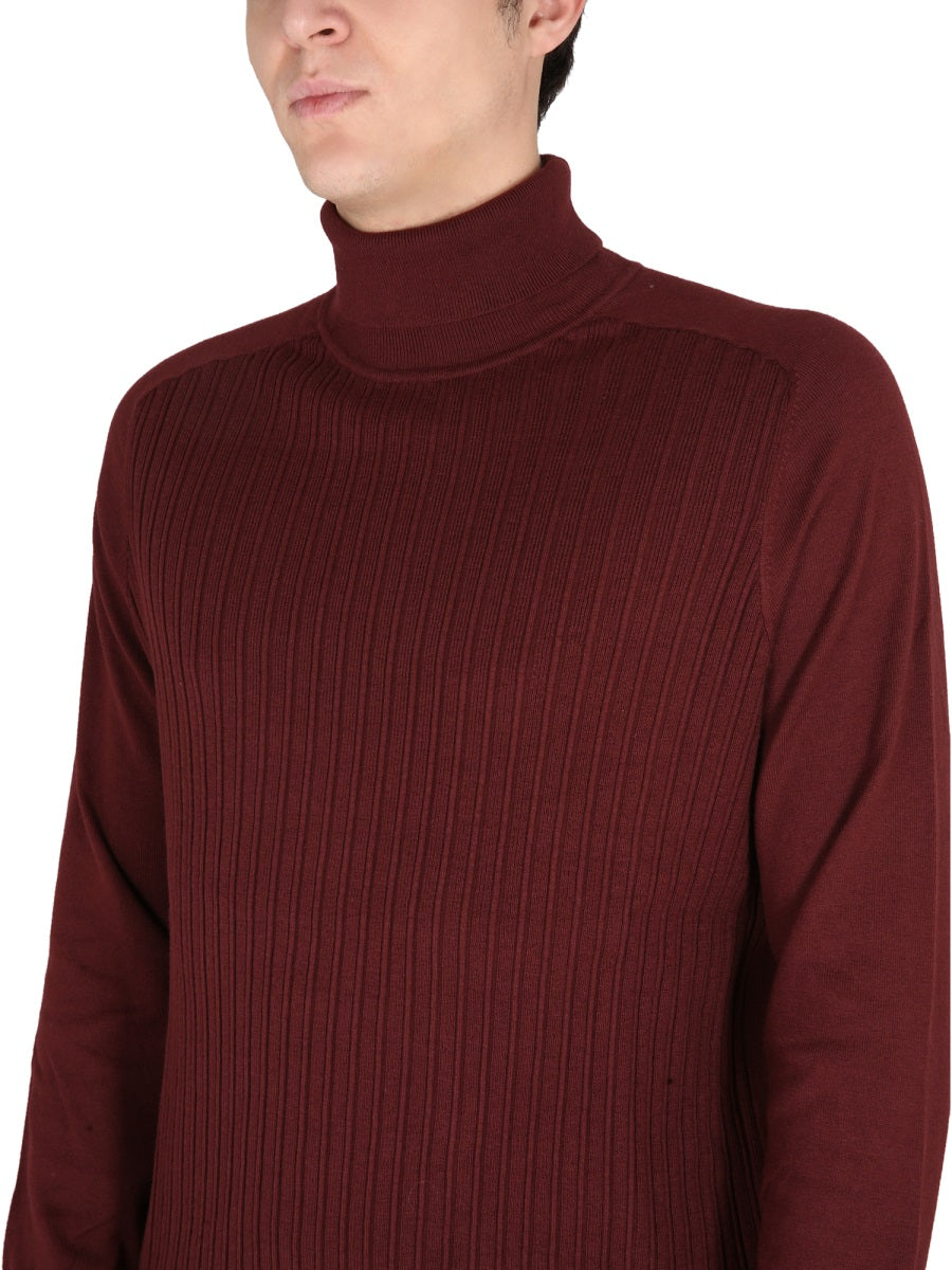 BOSS High Neck Ribbed Knit Sweater