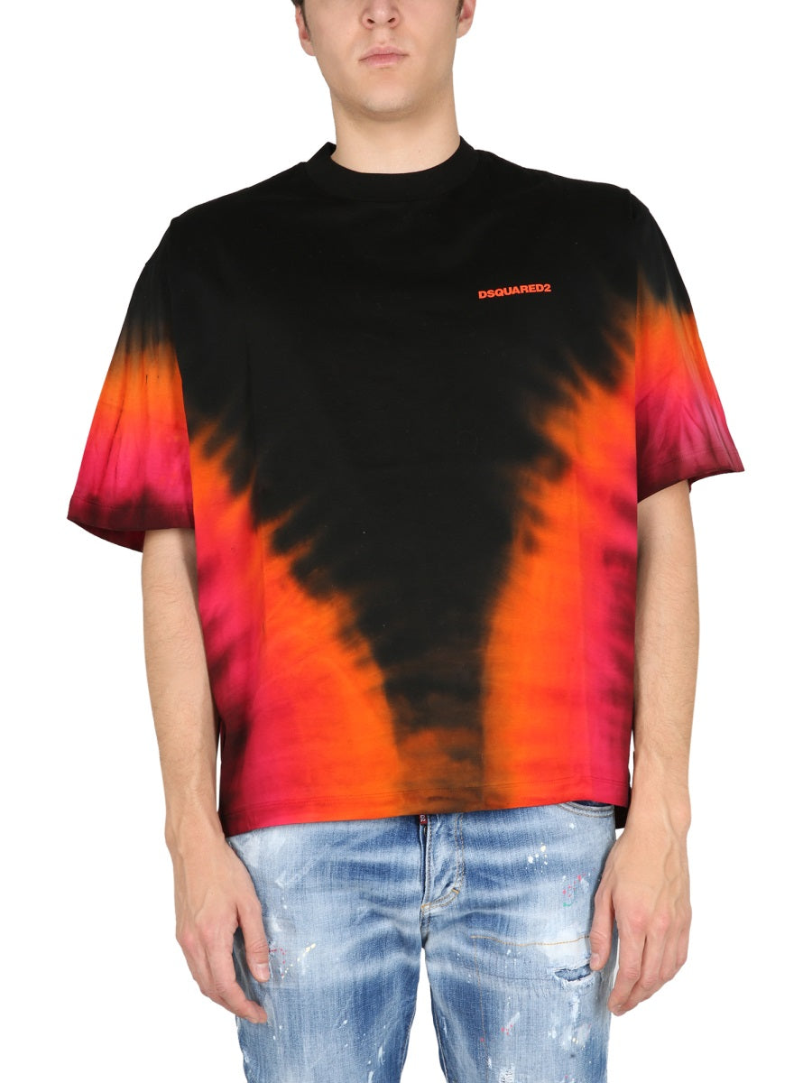 DSQUARED Men's Flame Graphic T-Shirt with Necklace