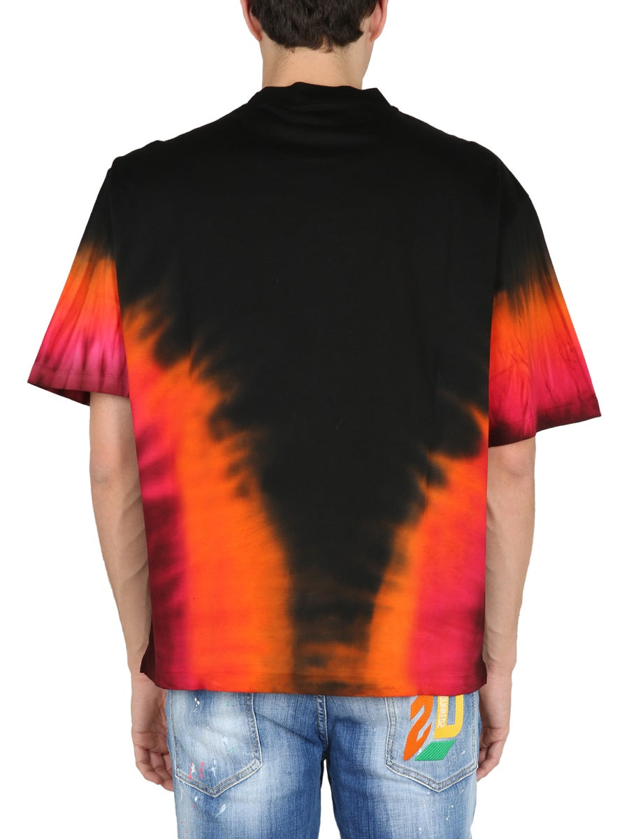DSQUARED Men's Flame Graphic T-Shirt with Necklace