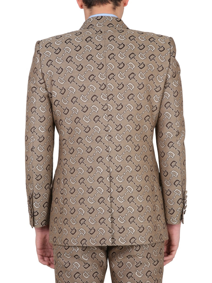 GUCCI Maxi Clamp Pattern Cotton Jacket