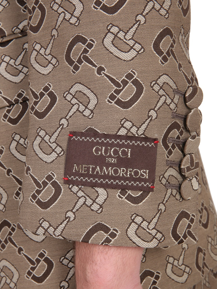GUCCI Maxi Clamp Pattern Cotton Jacket