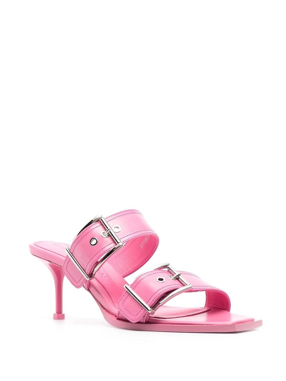 ALEXANDER MCQUEEN Double Buckle Punk Flat Sandals 90mm