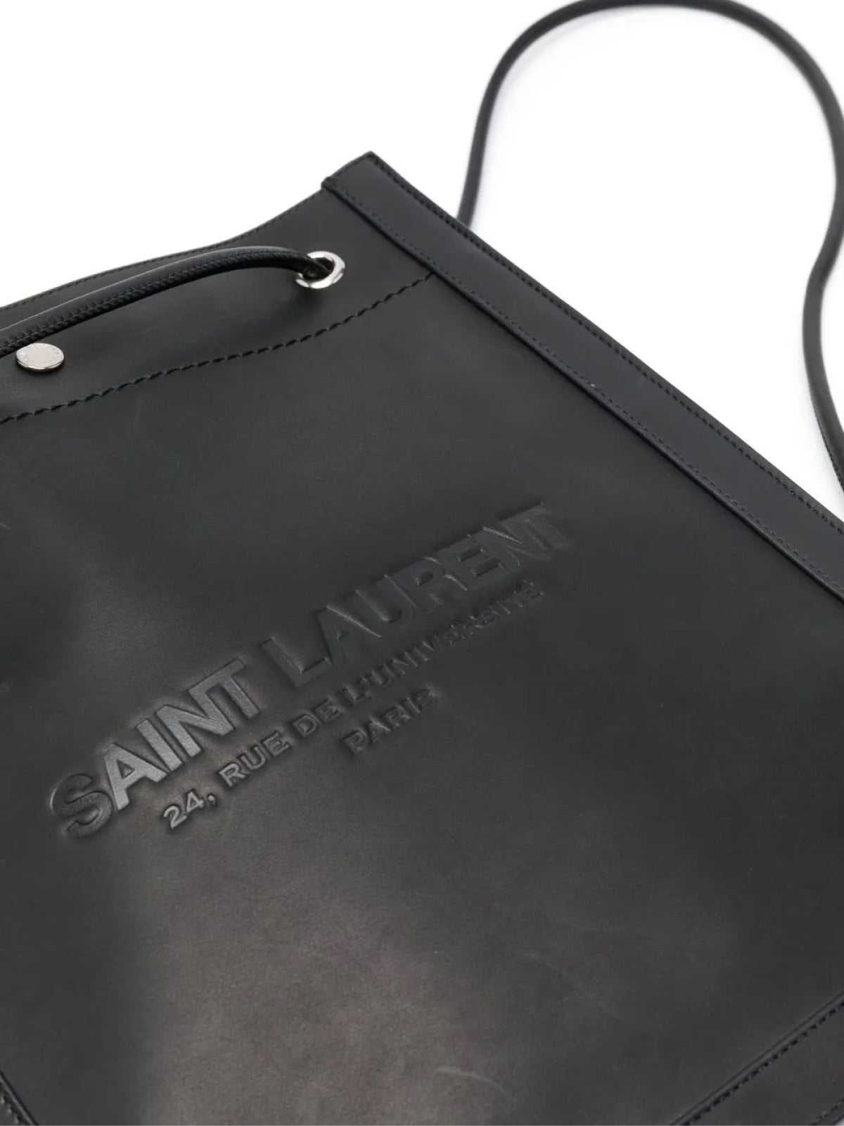 SAINT LAURENT Mini Logo Flat Crossbody Handbag - 30x28x1 cm
