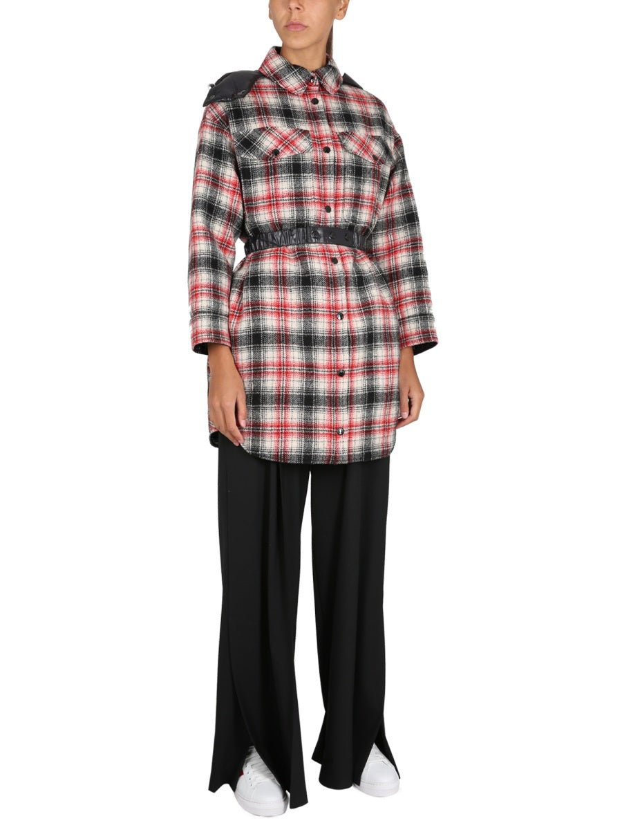 MONCLER Reversible Padded Shirt Dress with Removable Hood for Women