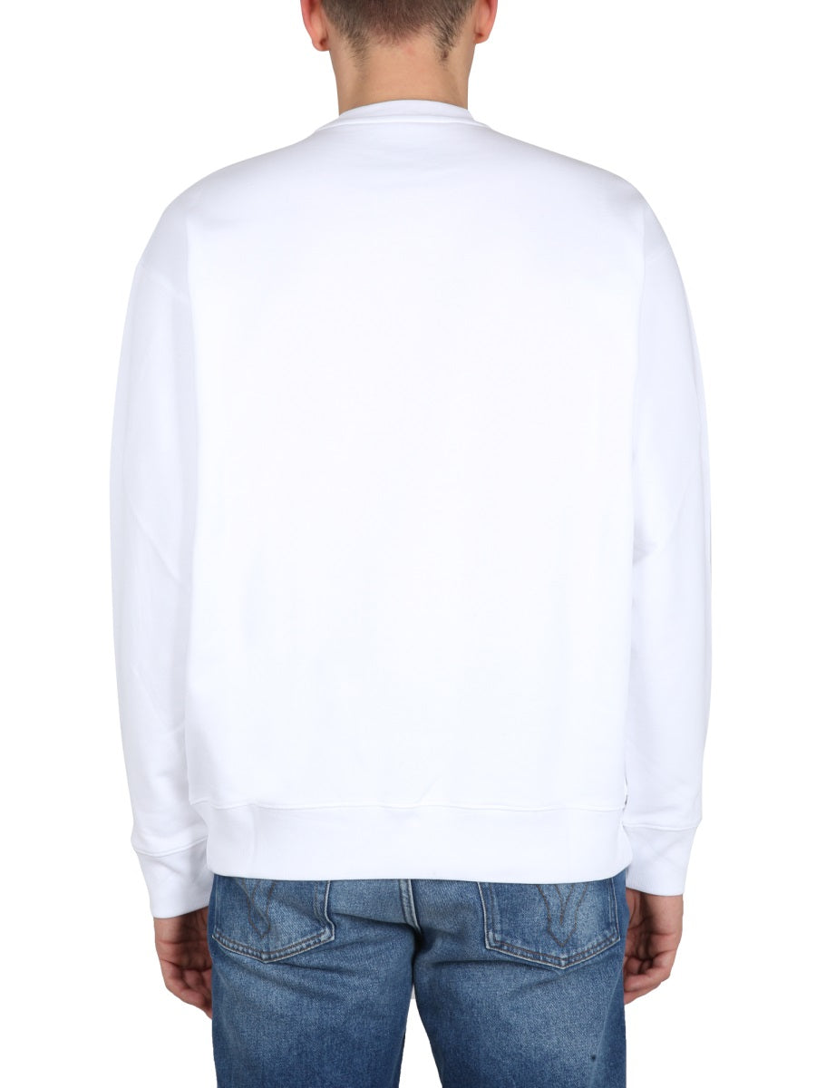 MOSCHINO Men's Cross-Neck Teddy Sweatshirt