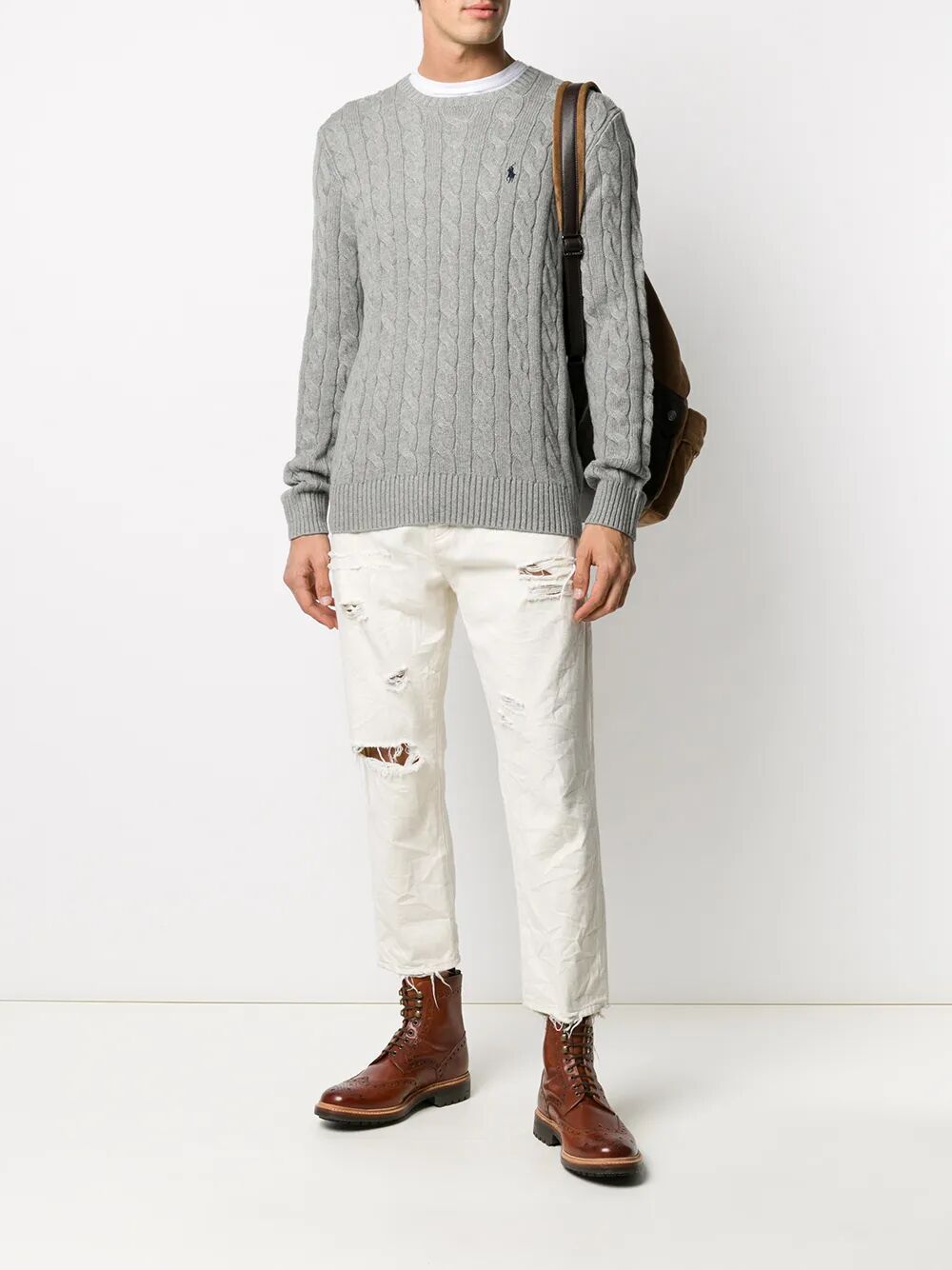 POLO RALPH LAUREN Men's Cable-Knit Cotton Jumper