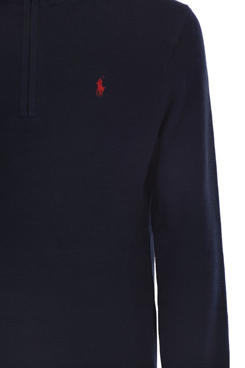 POLO RALPH LAUREN Classic Cotton Turtleneck Jumper with Zip Fastening