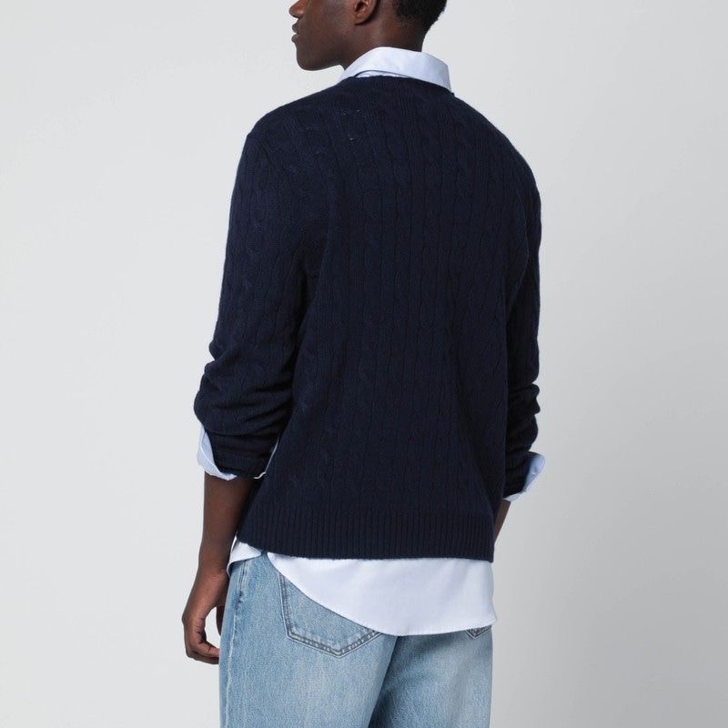 POLO RALPH LAUREN Cable Knit Jumper in Wool and Cashmere - Crew Neck, Long Sleeves