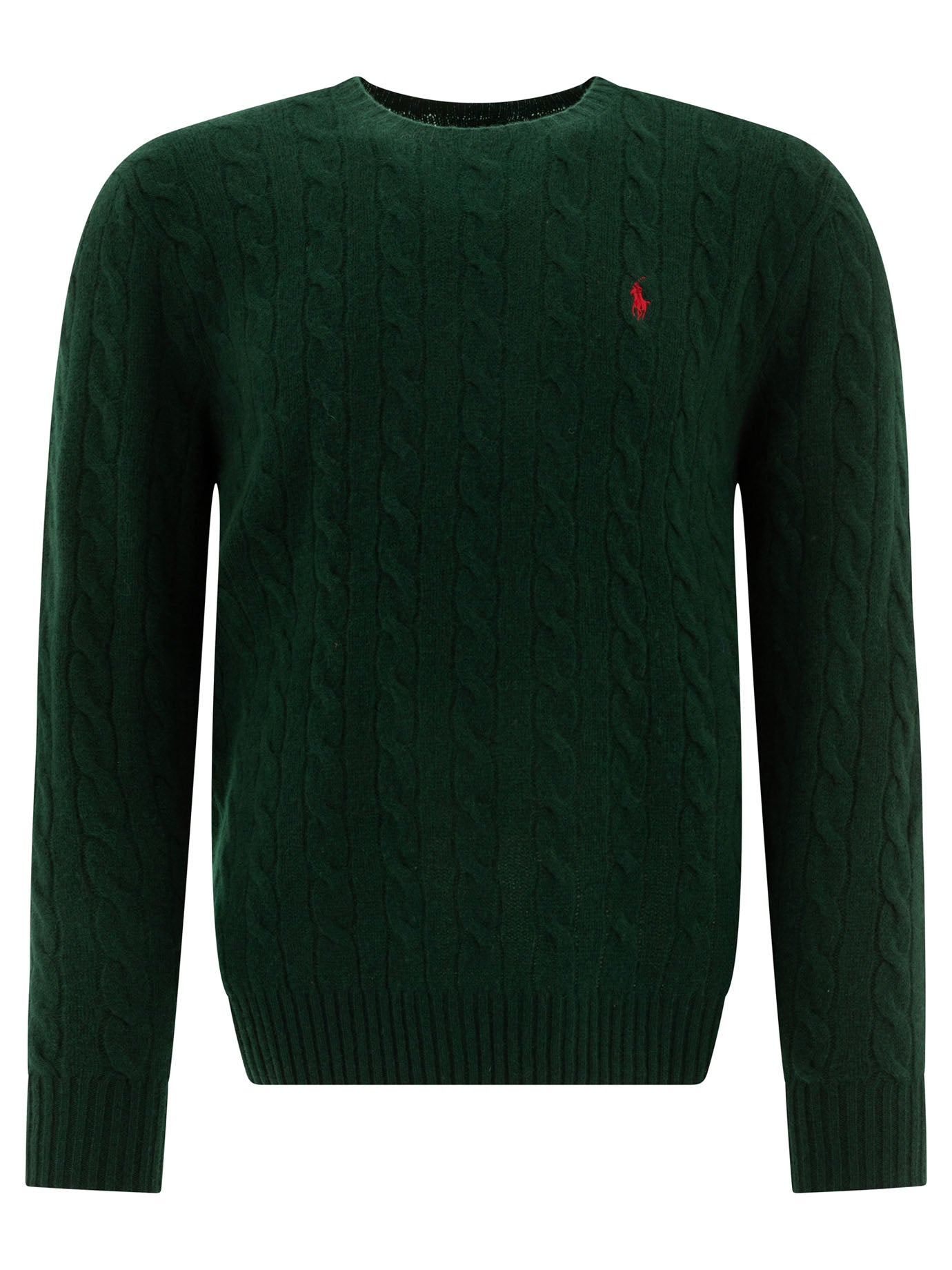 POLO RALPH LAUREN Wool and Cashmere Crewneck Sweater with Logo - Regular Fit