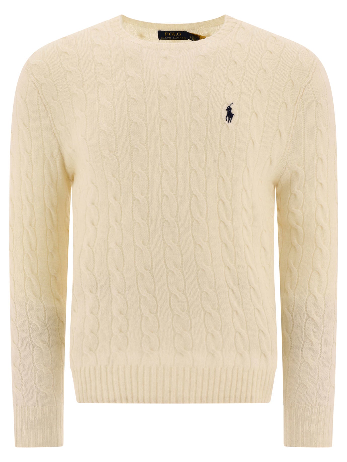 POLO RALPH LAUREN Wool and Cashmere Crewneck Sweater with Logo - Regular Fit