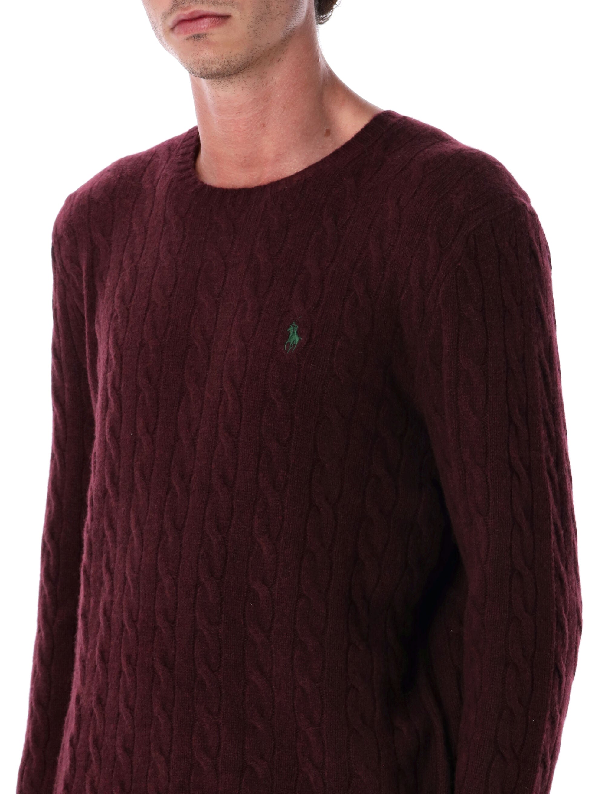 POLO RALPH LAUREN Crew Neck Cable Knit Sweater - Men's Regular Fit