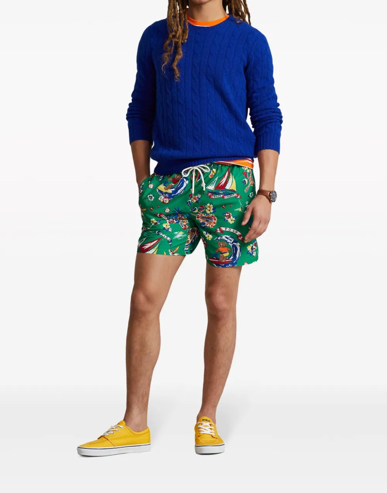 POLO RALPH LAUREN Surfer Bear Traveler Mid Swim Shorts