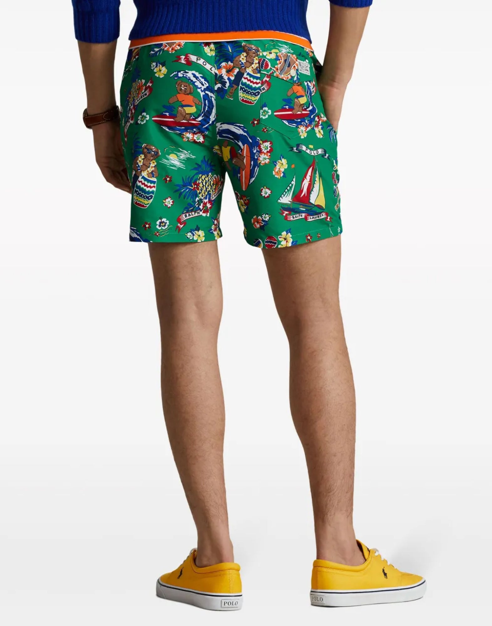 POLO RALPH LAUREN Surfer Bear Traveler Mid Swim Shorts