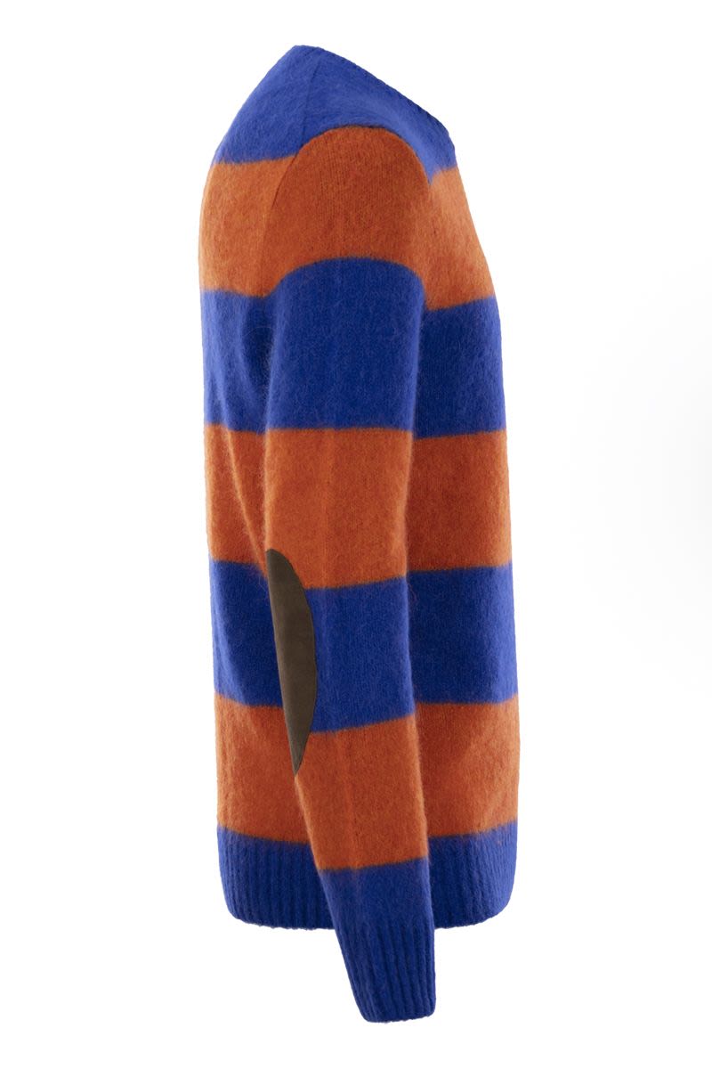 POLO RALPH LAUREN Striped T-Shirt with Suede Patches for Men