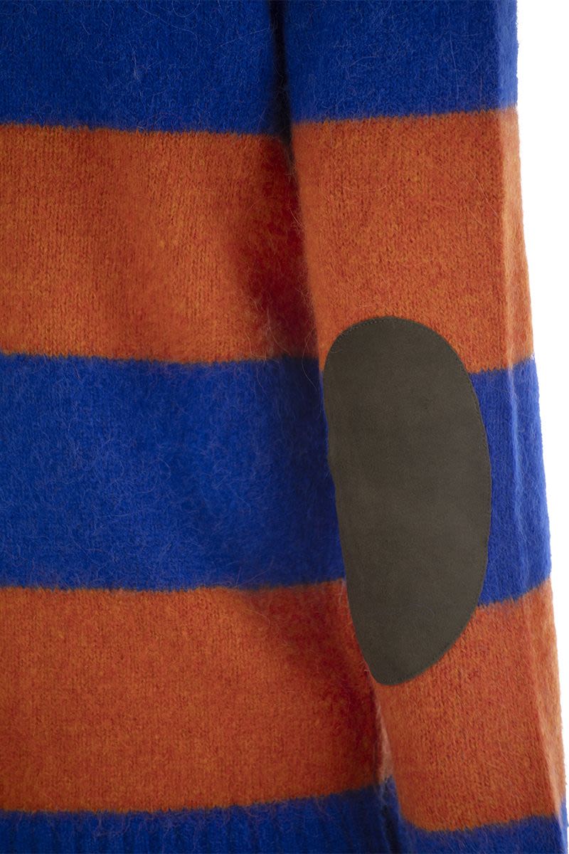 POLO RALPH LAUREN Striped T-Shirt with Suede Patches for Men