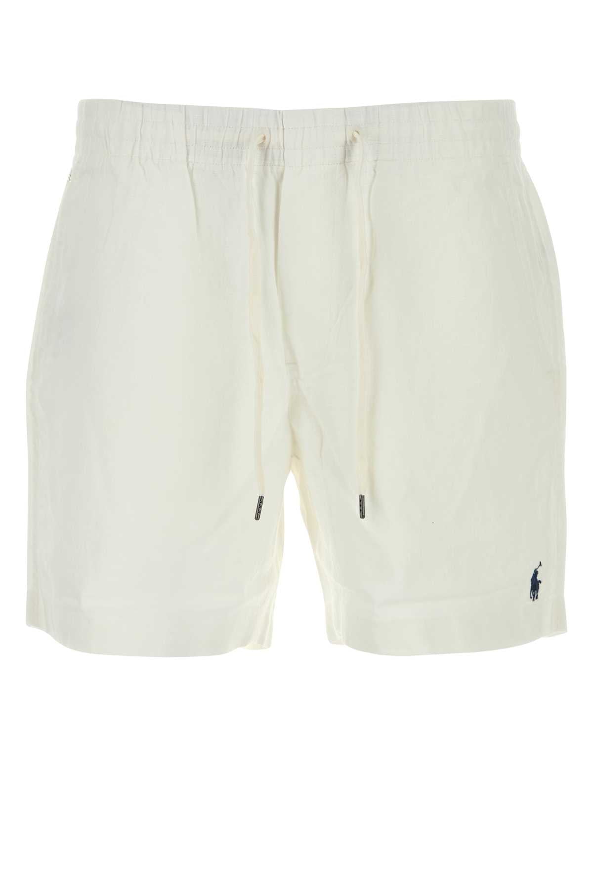 POLO RALPH LAUREN Men's Linen Bermuda Shorts - Flat Front Style