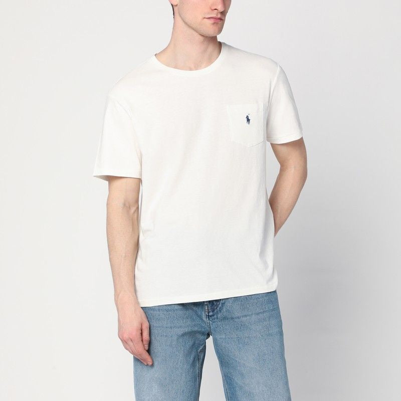 POLO RALPH LAUREN Classic Cotton Crew Neck T-Shirt with Chest Pocket - SS25