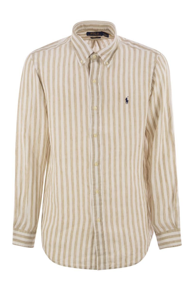 POLO RALPH LAUREN Custom-Fit Striped Linen Shirt for Men