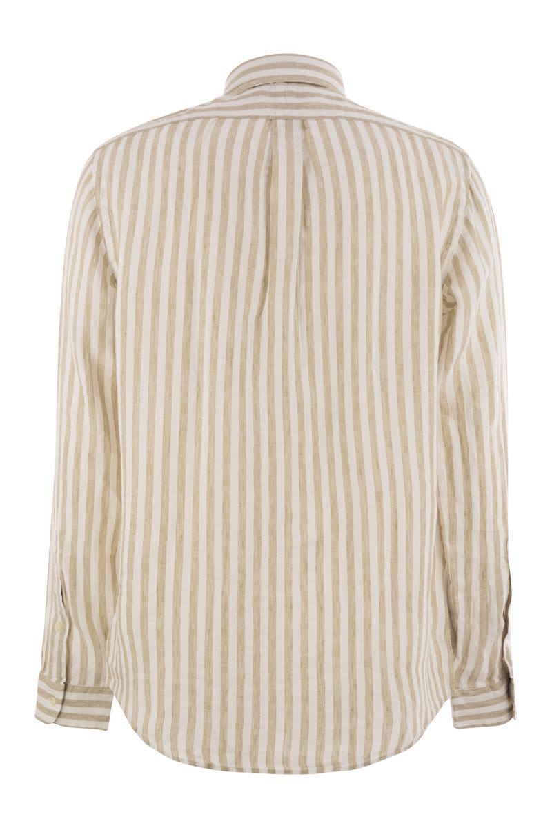 POLO RALPH LAUREN Custom-Fit Striped Linen Shirt for Men