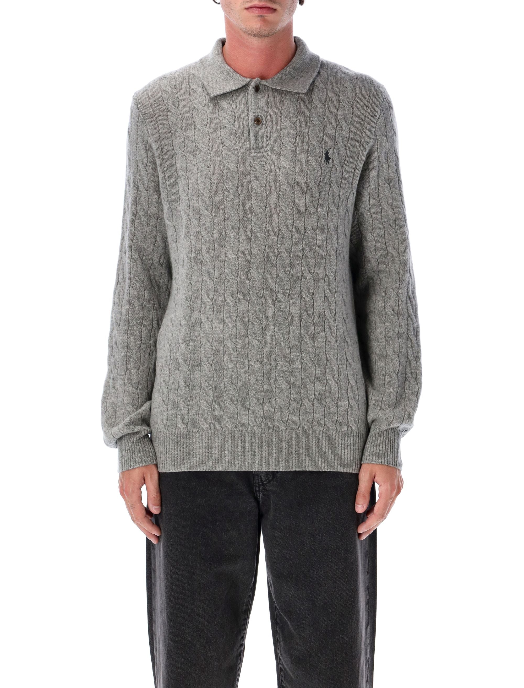 POLO RALPH LAUREN Cable Knit Polo for Men - FW25 Collection