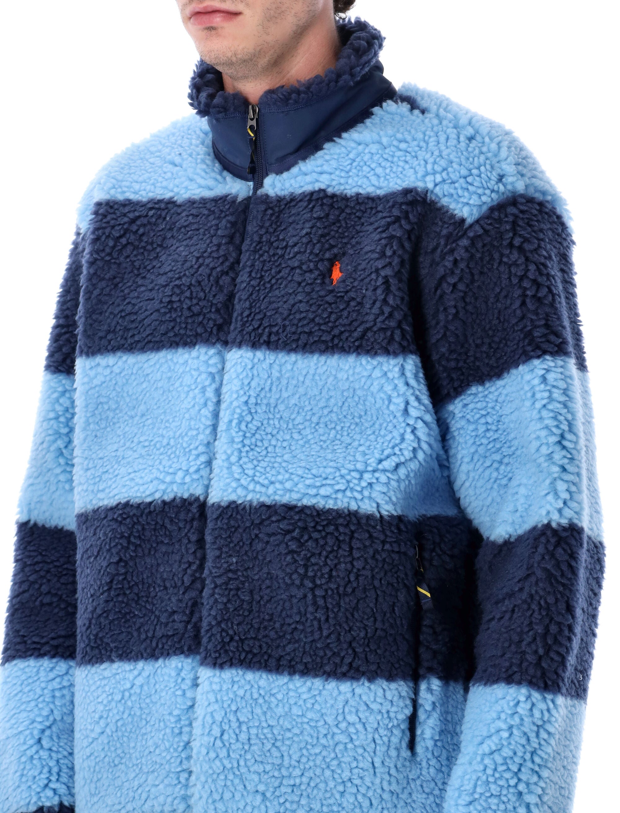 POLO RALPH LAUREN Men's Striped Pile Fleece Jacket - Size L