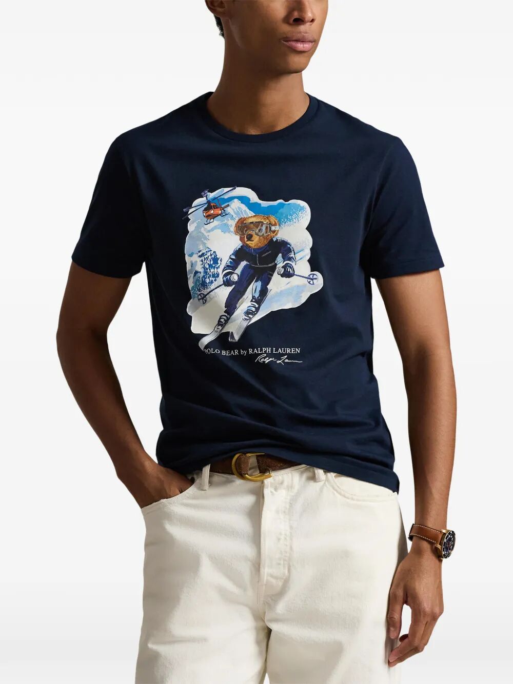POLO RALPH LAUREN Mini Custom Slim Fit Polo Bear Skiing T-Shirt