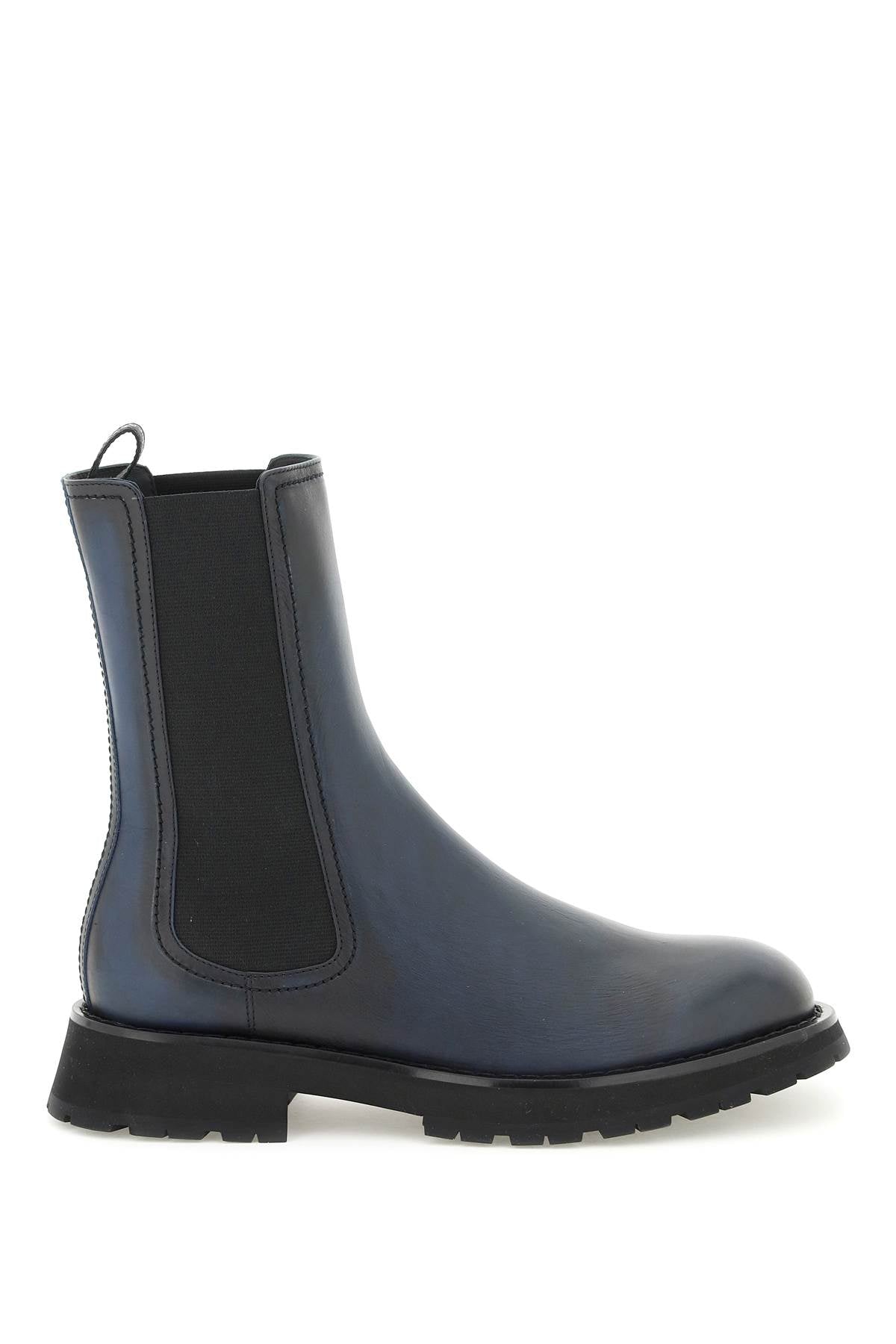 ALEXANDER MCQUEEN Two-Tone Leather Ankle Boots for Men