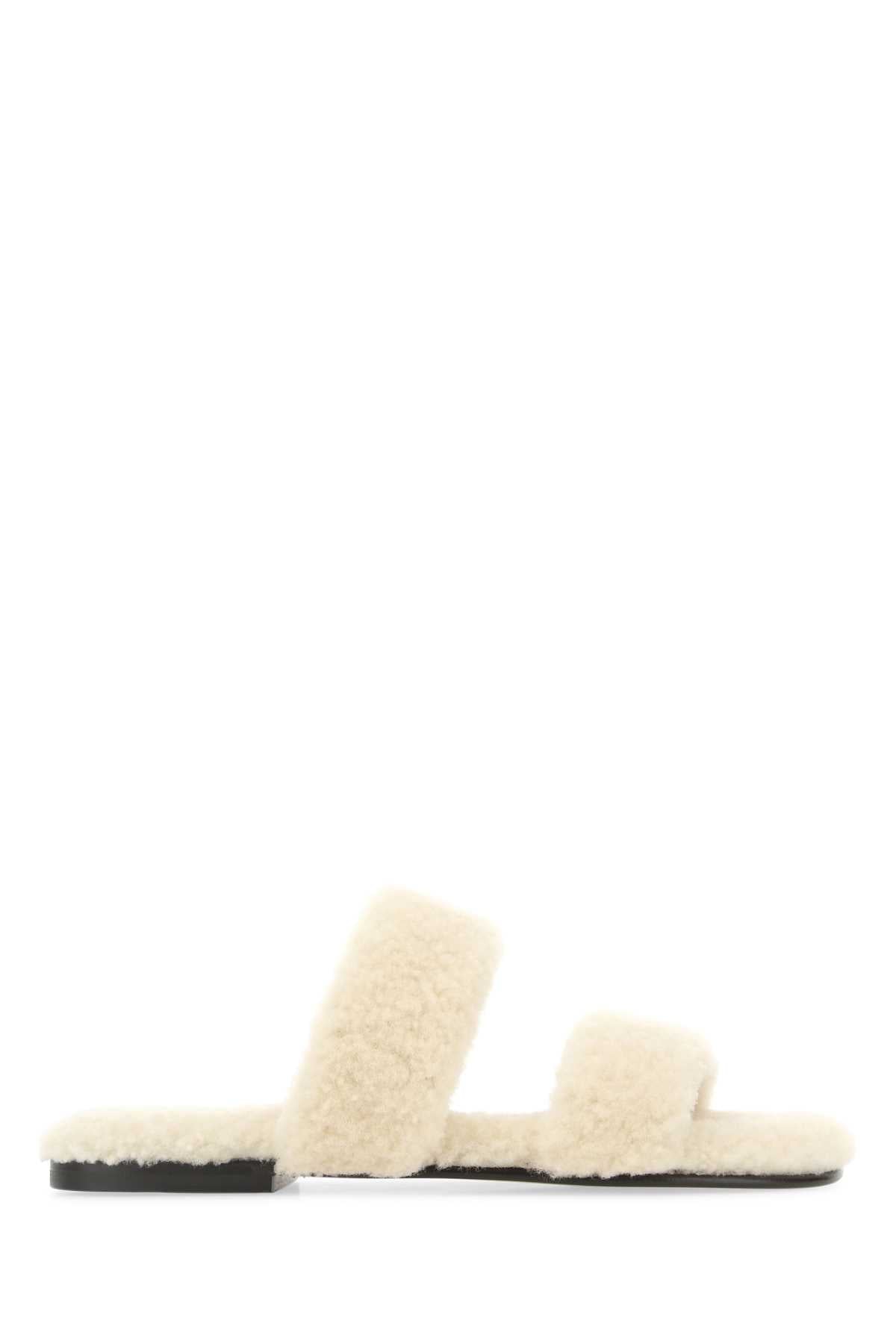 SAINT LAURENT Men's Shearling Slide Slippers