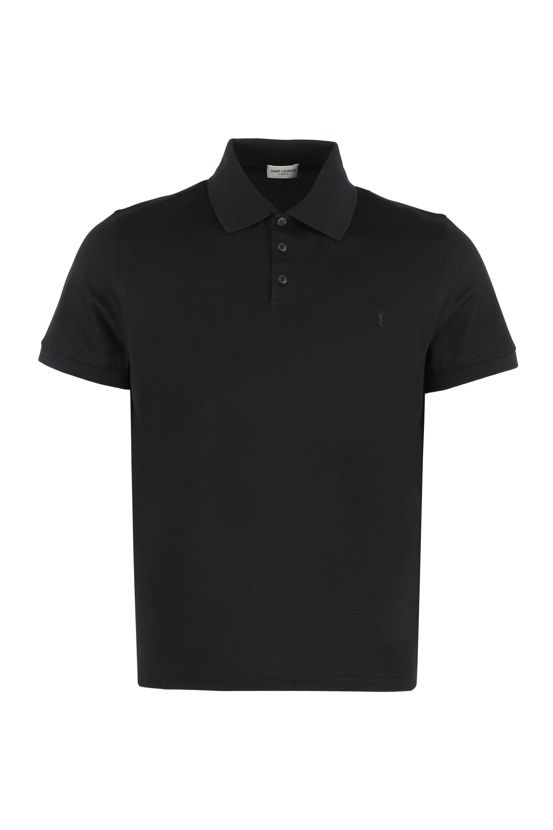 SAINT LAURENT Short Sleeve Cotton Polo Shirt
