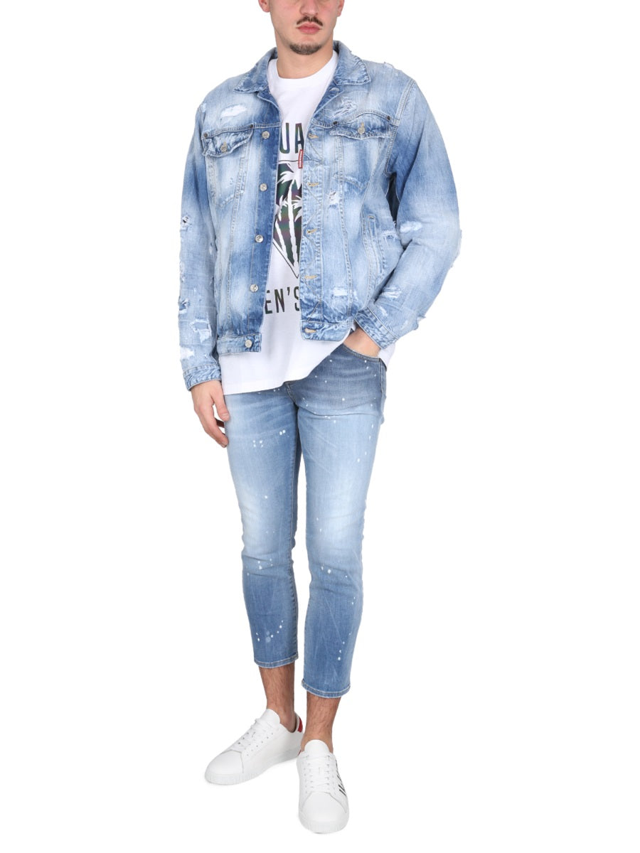 DSQUARED Caten's Beach Graphic T-Shirt for Men - Size 10