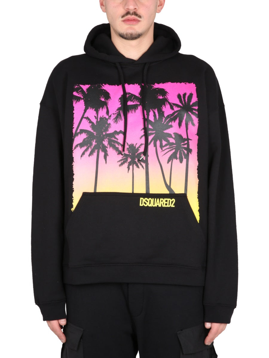 DSQUARED Sunrise Print Hoodie for Men