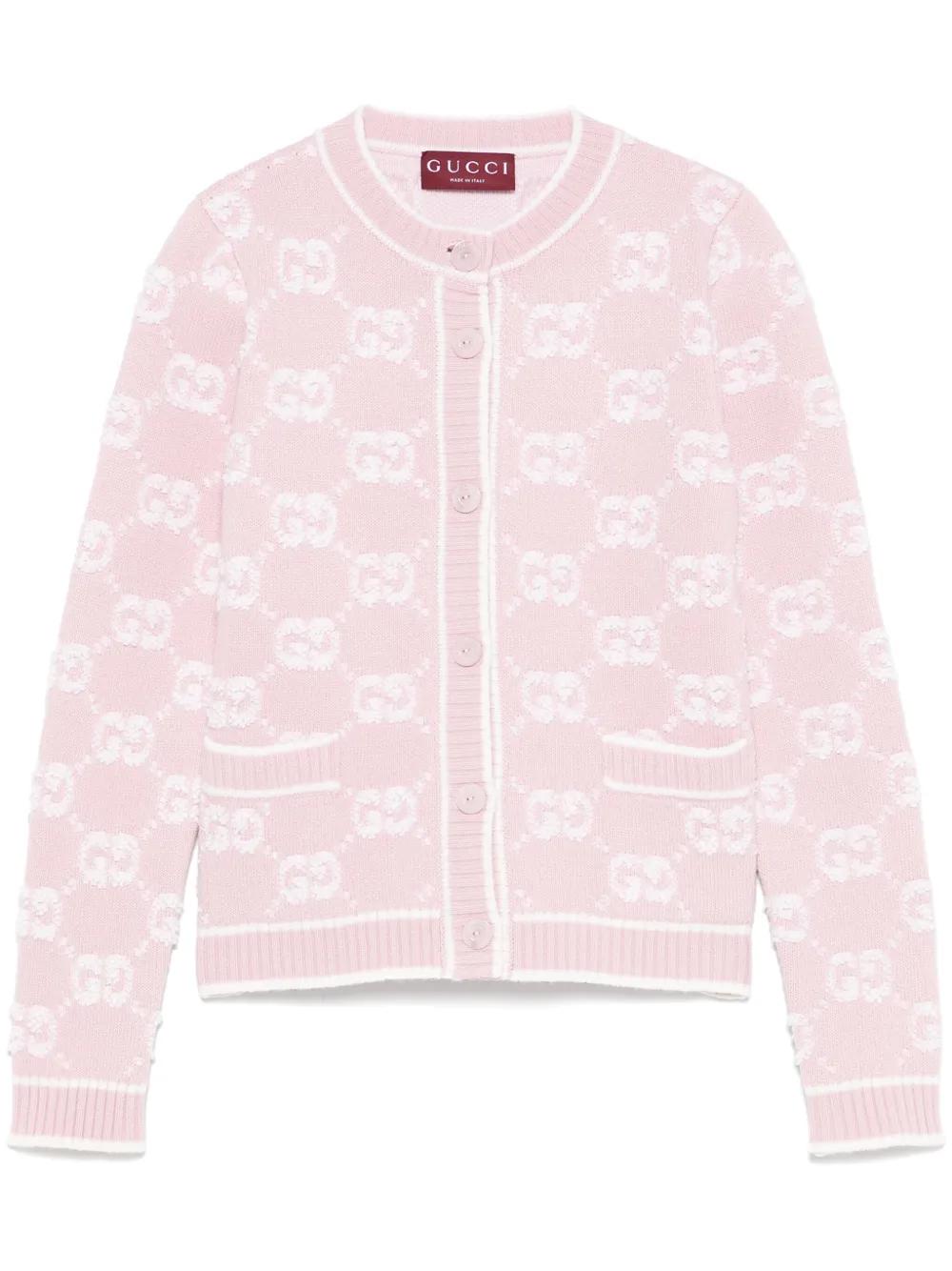 GUCCI Regular Fit Jacquard Bouclé Wool Cardigan - Size S