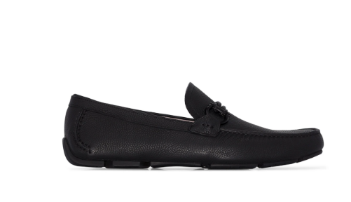 Ferragamo Men's Leather Flats with Rubber Sole